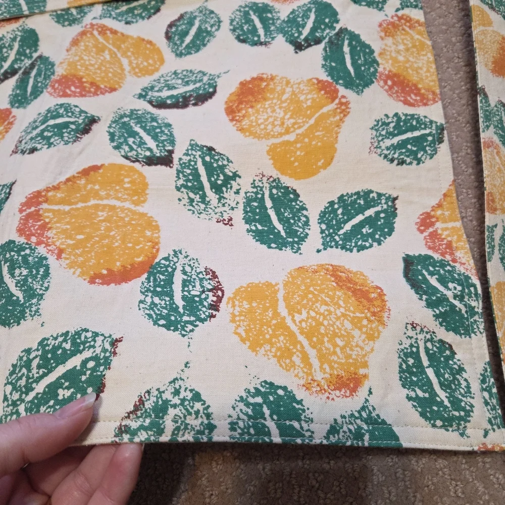 Vintage Kismet 1993 Pear Print Placemats Set‎ Of 4 Cozy Home Earthy Fruits